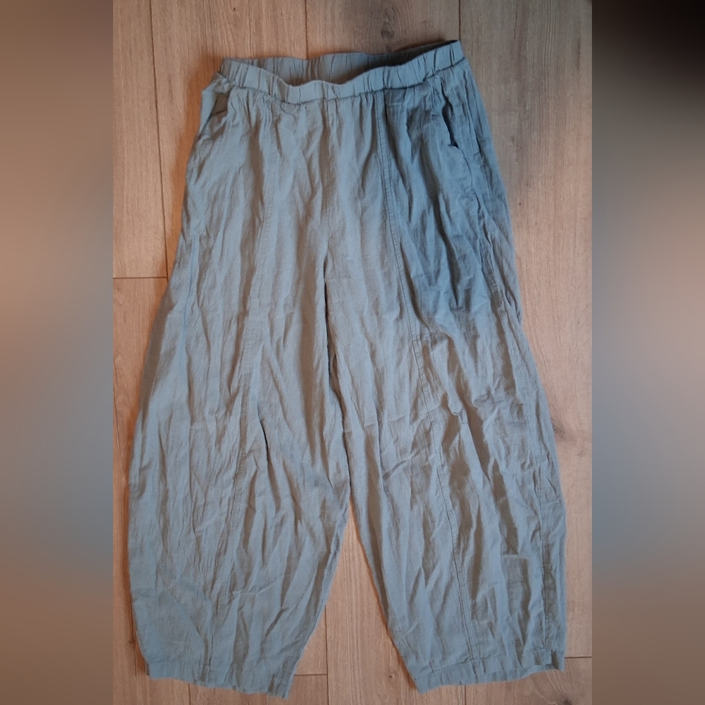 Women's Relaxed Fit Light Green Cropped Pants